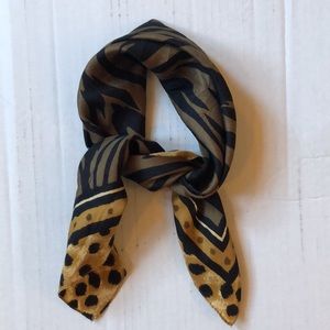 Silk animal print scarf